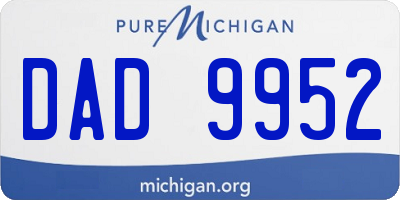 MI license plate DAD9952