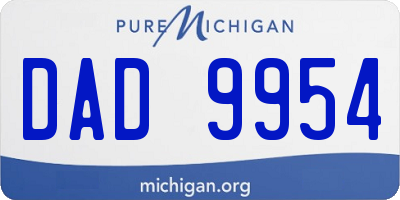 MI license plate DAD9954