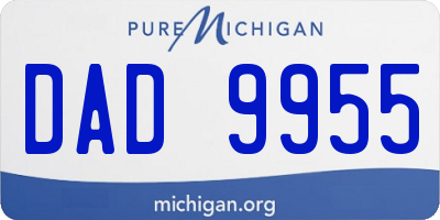 MI license plate DAD9955