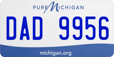 MI license plate DAD9956