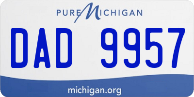 MI license plate DAD9957