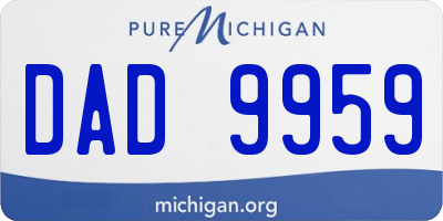 MI license plate DAD9959