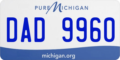 MI license plate DAD9960