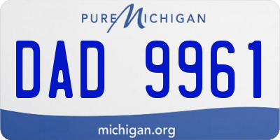 MI license plate DAD9961
