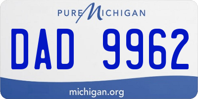MI license plate DAD9962