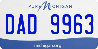 MI license plate DAD9963