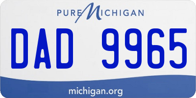 MI license plate DAD9965