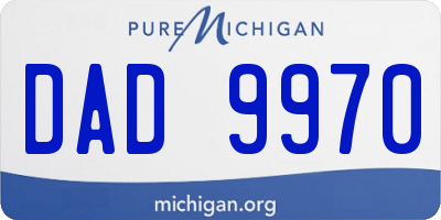 MI license plate DAD9970