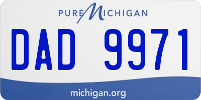 MI license plate DAD9971