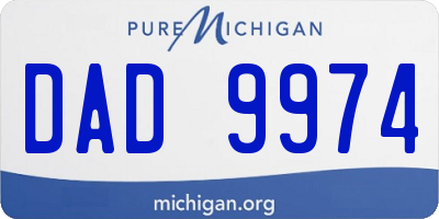 MI license plate DAD9974