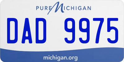 MI license plate DAD9975