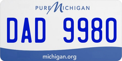 MI license plate DAD9980