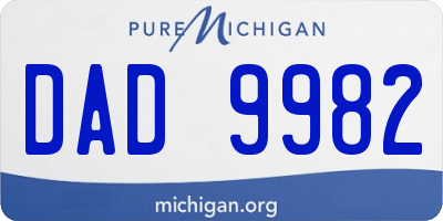MI license plate DAD9982