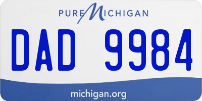 MI license plate DAD9984