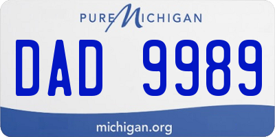 MI license plate DAD9989