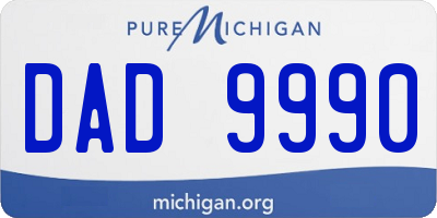 MI license plate DAD9990