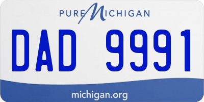 MI license plate DAD9991