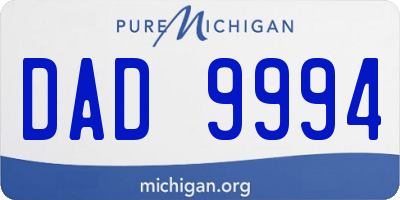 MI license plate DAD9994