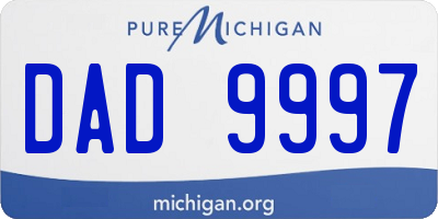 MI license plate DAD9997