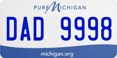MI license plate DAD9998