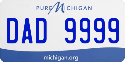 MI license plate DAD9999