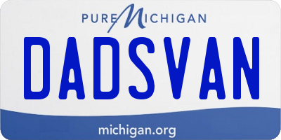 MI license plate DADSVAN