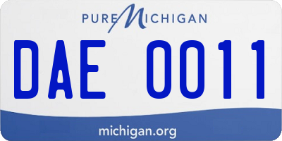 MI license plate DAE0011