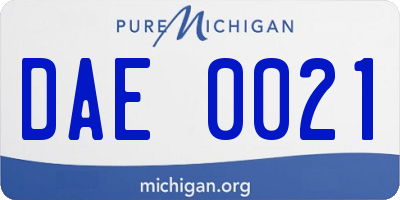 MI license plate DAE0021