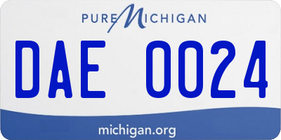 MI license plate DAE0024