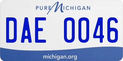 MI license plate DAE0046