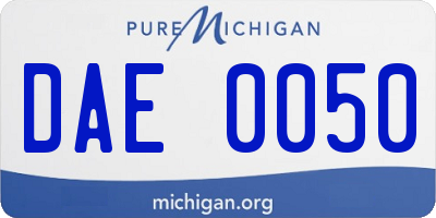 MI license plate DAE0050