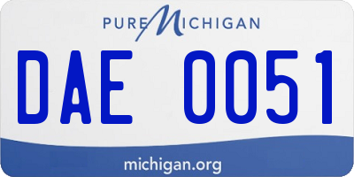MI license plate DAE0051