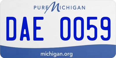 MI license plate DAE0059