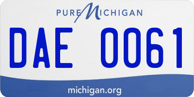 MI license plate DAE0061