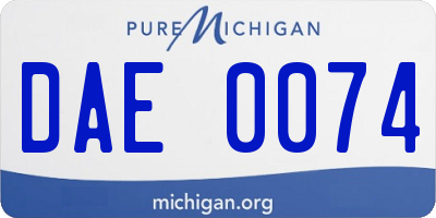 MI license plate DAE0074