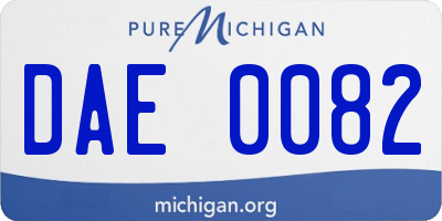 MI license plate DAE0082