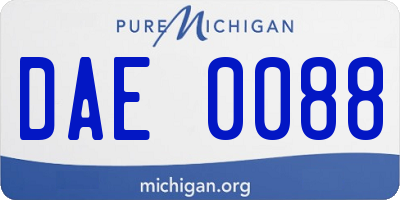 MI license plate DAE0088