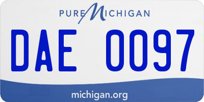 MI license plate DAE0097