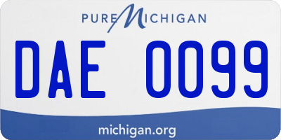MI license plate DAE0099