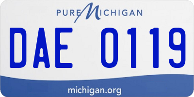 MI license plate DAE0119