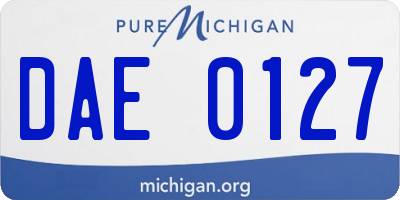 MI license plate DAE0127