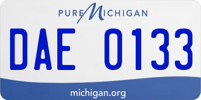 MI license plate DAE0133