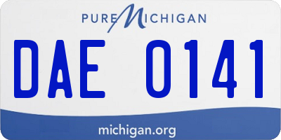 MI license plate DAE0141