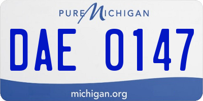 MI license plate DAE0147