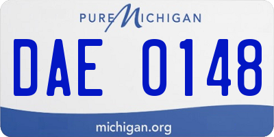 MI license plate DAE0148