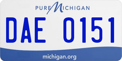 MI license plate DAE0151