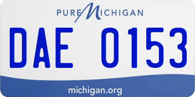 MI license plate DAE0153