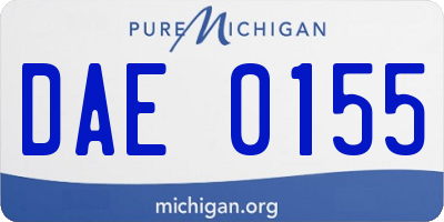 MI license plate DAE0155