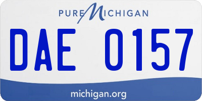 MI license plate DAE0157