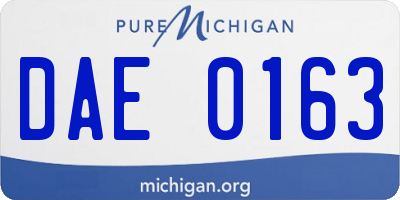MI license plate DAE0163
